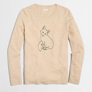 J.Crew EMBROIDERED FOX TEDDIE SWEATER